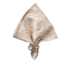 Natural & Silver Tangier Napkin - RSVP Style