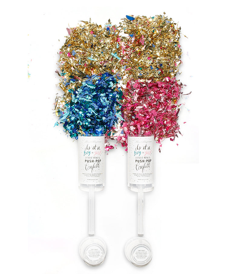 Gender Reveal Push-Pop Confetti - RSVP Style