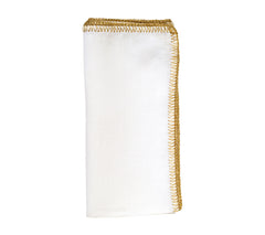 Gold Crochet Edge White Napkin - RSVP Style