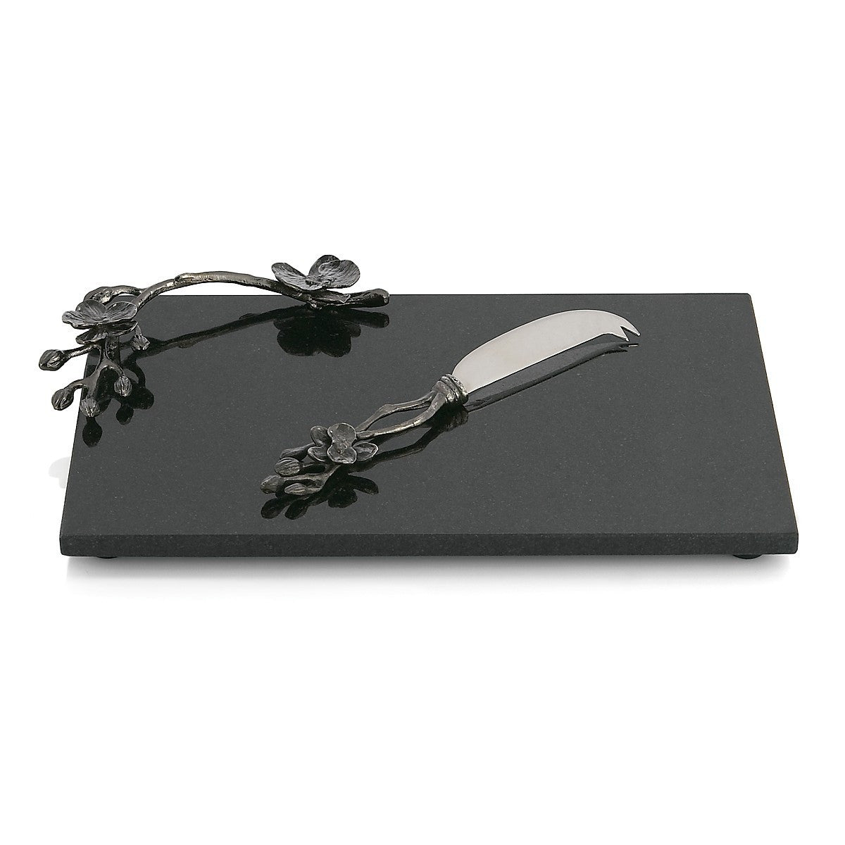 Black Orchid Small Cheeseboard & Knife - RSVP Style