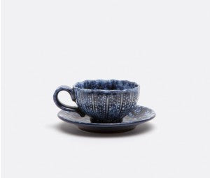 Isla Spotted White Navy Cup and Saucer - RSVP Style