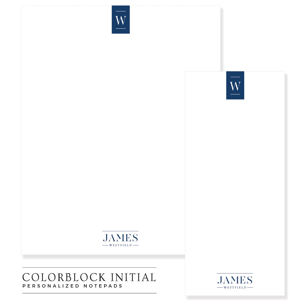 Colorblock Initial Customized Notepads, RSVP-Style - RSVP Style
