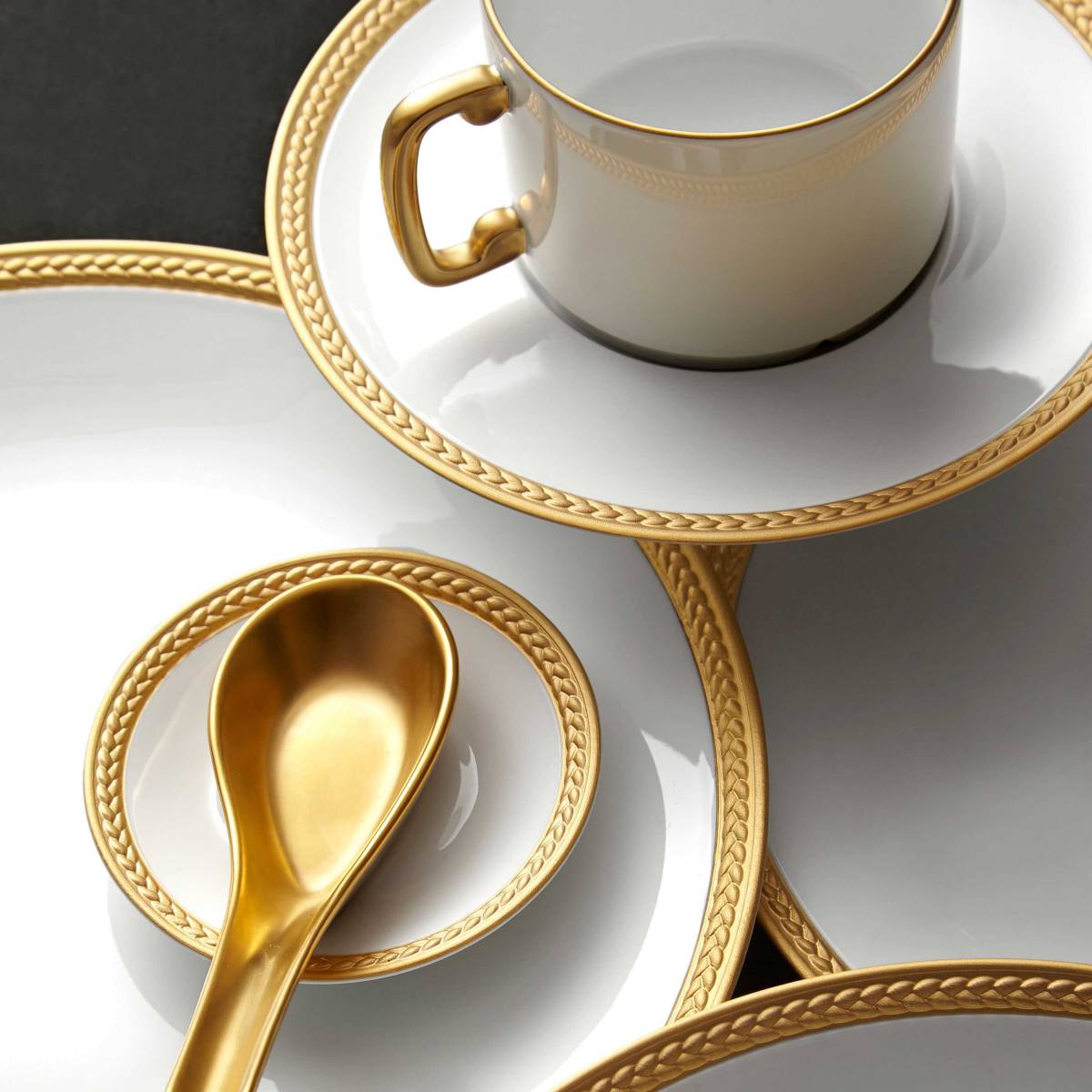 Soie Tressée Gold Espresso Cup & Saucer - RSVP Style