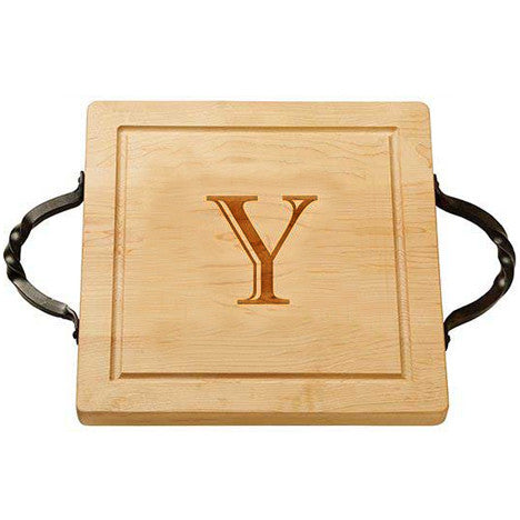 Personalized Square Cutting Board with Handles - RSVP Style