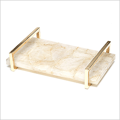 White Quartz Decorative Tray - RSVP Style