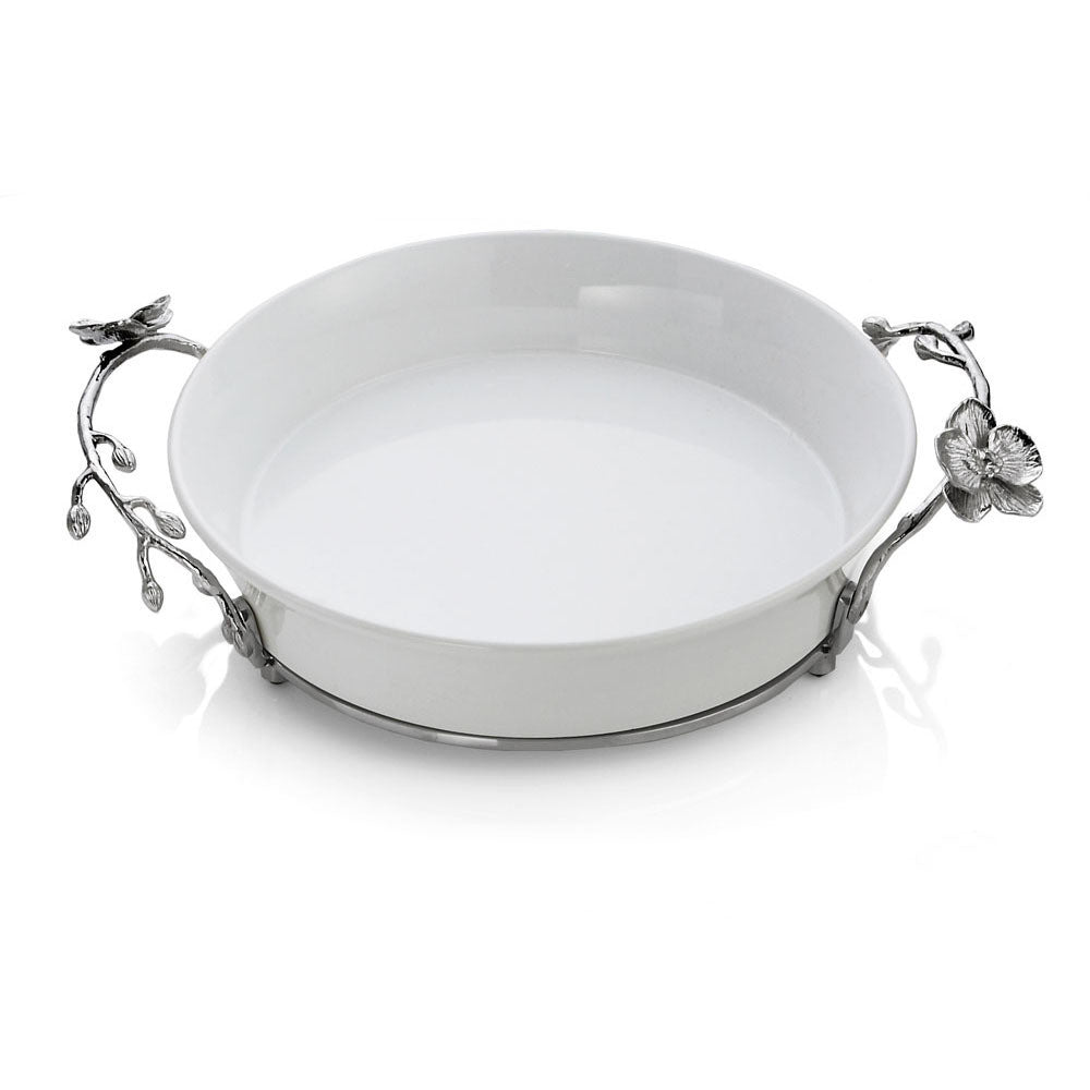 White Orchid Pie Dish - RSVP Style
