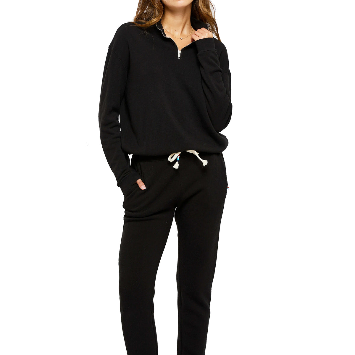 Zip Neck Pullover Sweats Set, RSVP Style - RSVP Style